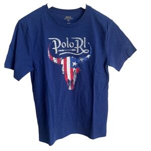Boys Polo Ralph Lauren USA Longhorn shirt sz Large America Red White Blue Preppy
